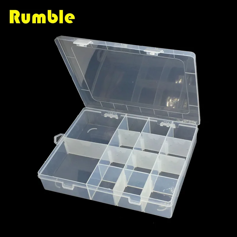 

14 Slots Electronic Plastic Container Box Tool Case Bead Rings Jewelry SMD SMT Screw Sewing Fishing Transparent Display Storage