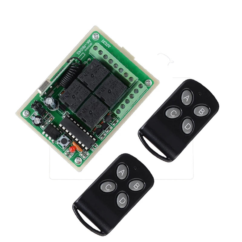 

DC 12V 10A 4CH Learning Code RF Wireless Remote Control Switch Systems 1 Receiver 2 controllers