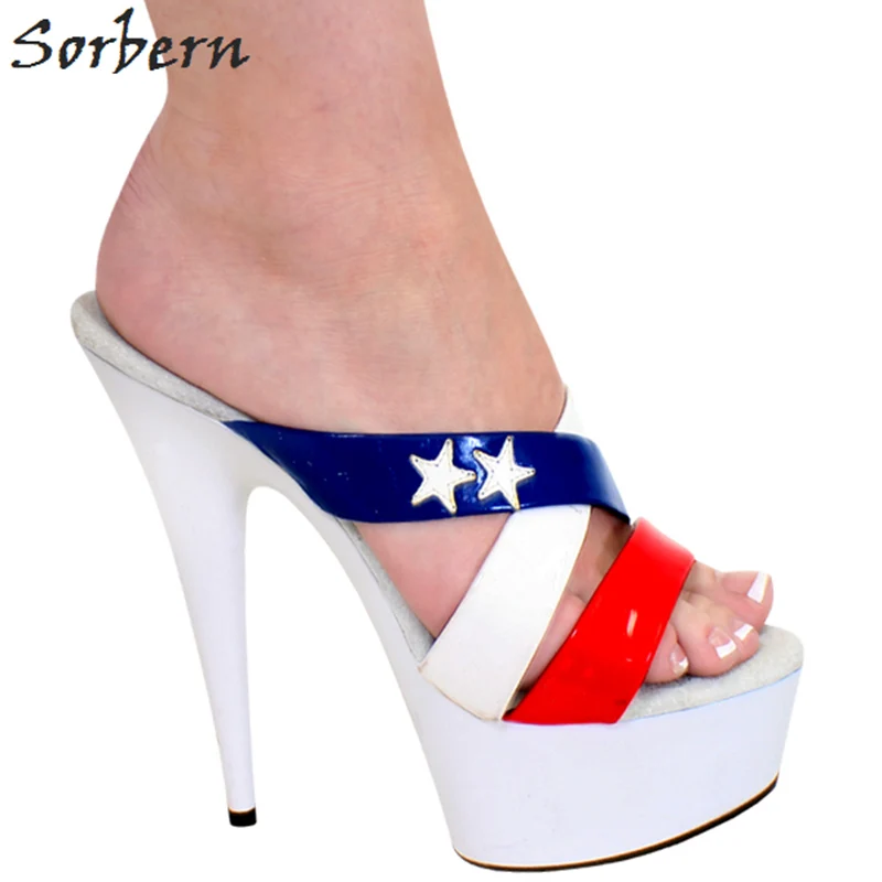 

Sorbern Mix Colors Summer Shoes Women Slippers Cross Straps Shoes Women Slippers Summer Platform 15Cm High Heels 5Cm Platform