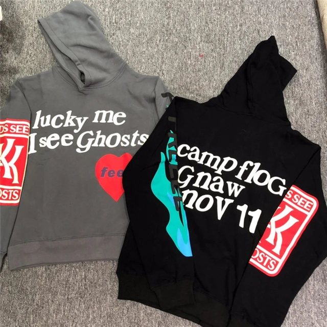 Kanye West KIDS SEE GHOSTS Hoodie Flocking Men Hoodies