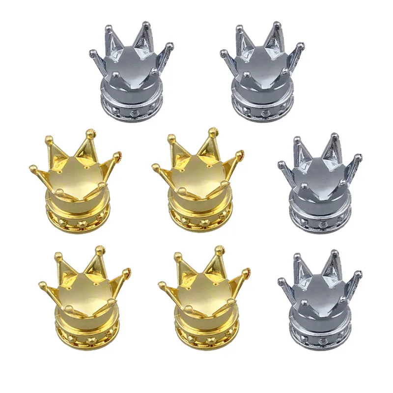 2016 New Hot 4PCS Universal Crown Tyre Tire Wheel Stem Air Valve Cap Car Truck Motocycle Accessories Free Shipping&Wholesale