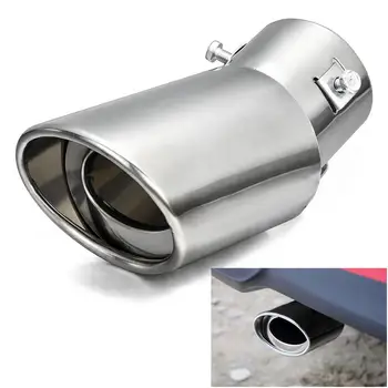 

Car Chrome Exhaust Muffler Tip Round Stainless Steel Pipe Exhaust Tail Universal Muffler Tip Pipe Silver Drop Shipping