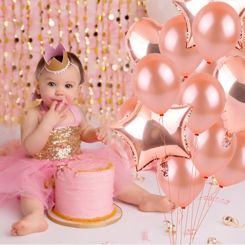 

rose gold star heart folienballons air helium balloon wedding decoration happy birthday party decoration kids baby shower