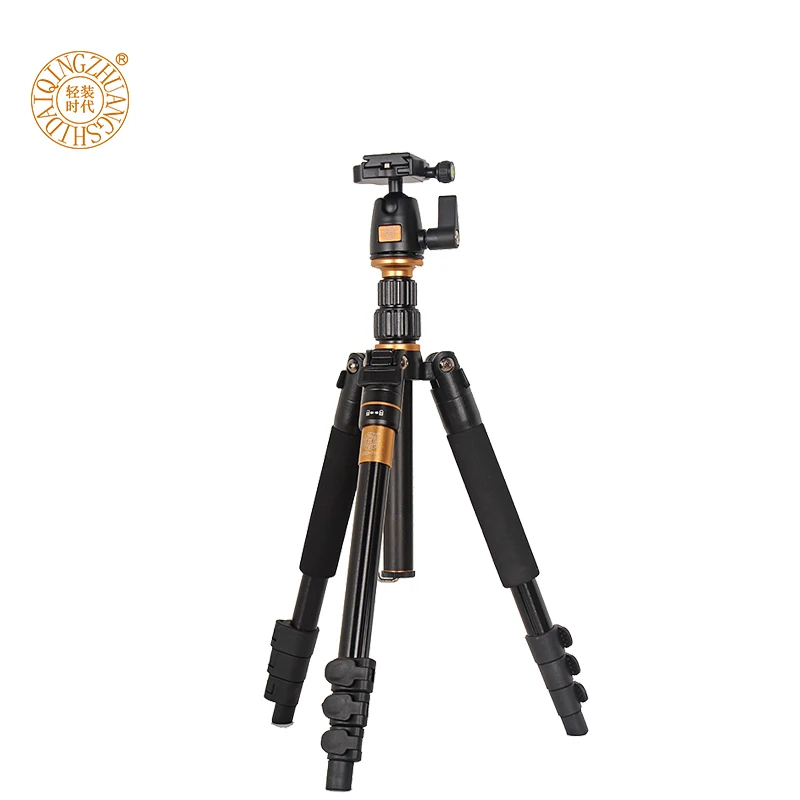 

Professional Portable Magnesium Aluminium Tripod Monopod Q-555 Q555 Tripod Portable Traveling Tripod+Ball Head Free shipping