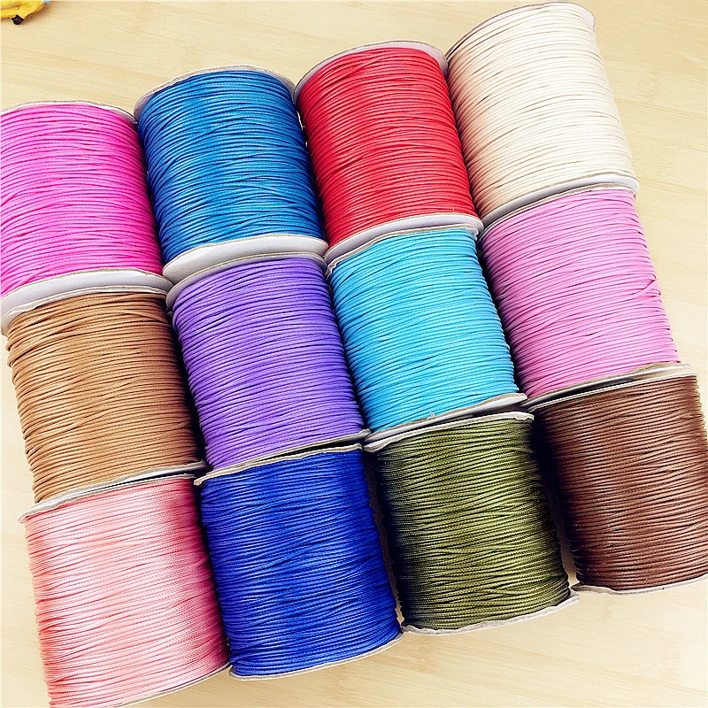 22 Colors 160M Waxed Cotton Cord Thread String Rope Spool Wire fit