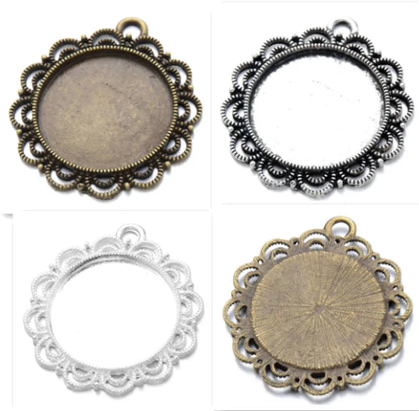 50 Pcs Antique Silver Plated Blank 38mm Mountings G5664 50 Pcs Antique Silver Plated Blank 38mm Mountings G5664