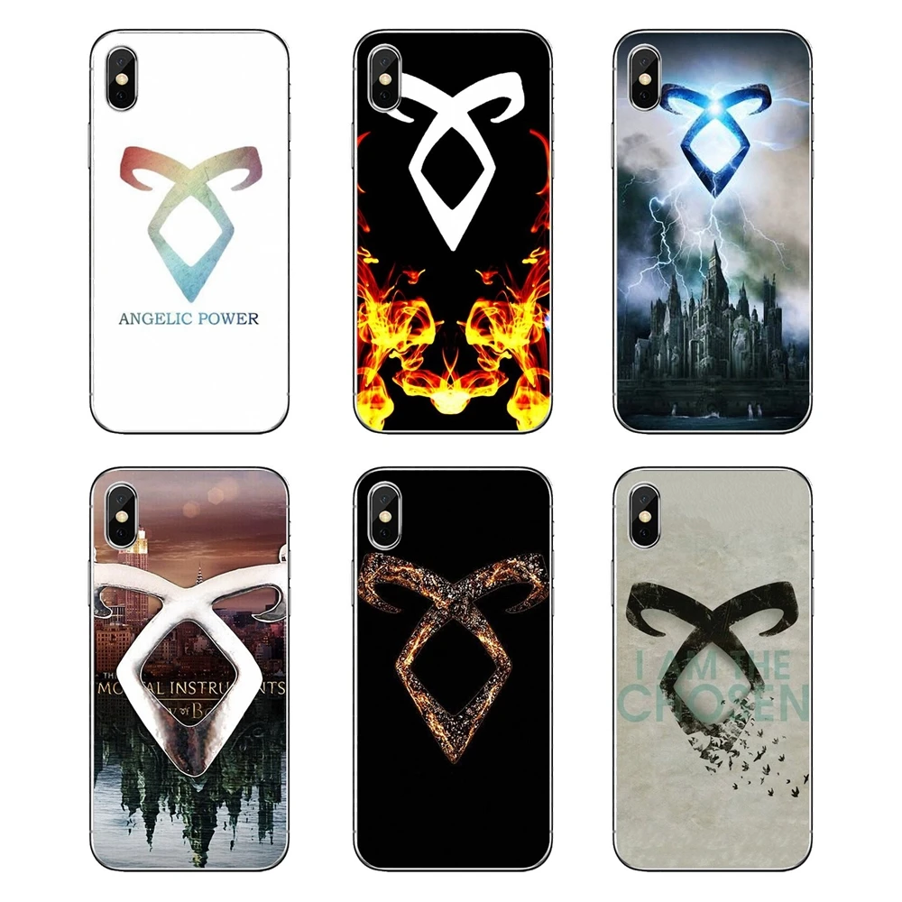For Samsung Galaxy A5 A6 A7 A8 A9 J4 J5 J7 J8 2017 2018 Plus Prime Transparent Soft Shell Covers City Of Bones Shadowhunter Logo |