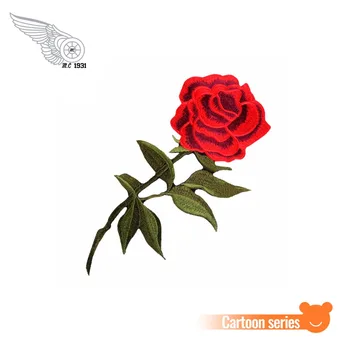 

Rose Applique Embroidery iron on Patch 5PC DIY Resplendent Flower Red Rose Blossom Elegant and extravagant