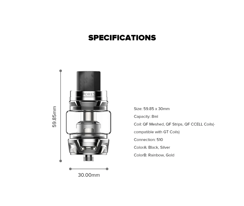 Испаритель Vaporesso SKRR-S испаритель 8 мл электронная сигарета распылитель для роскошной коробки мод испаритель VS Vaporesso SKRR танк