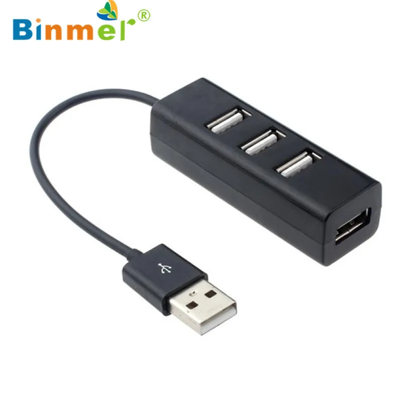 Binmer мини USB 2,0 Hi-Скорость 4-Порты и разъёмы сплиттер концентратор адаптер для ПК компьютер Sep 15