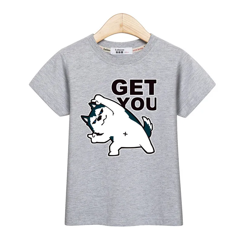 Get you fashion baby boys tops cute huskies kids clothes girls fashion t-shirt cartoon dog print kid tees summer cotton shirt - Цвет: Gray