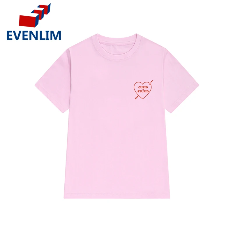 EVENLIM Новый 2018 белый 100% хлопковые футболки с короткими рукавами Для женщин летний