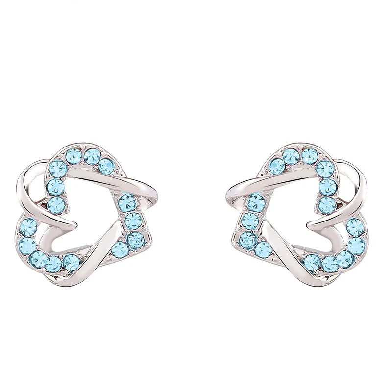 Женские серьги гвоздики в виде сердца с кристаллами|fashion stud earrings|stud earringsrhinestone