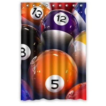 

Personalized Bathroom Decoration,Photo Of Smooth Billiards Ball Shower Curtain Waterproof Polyester Bath Curtain,Shower Rings