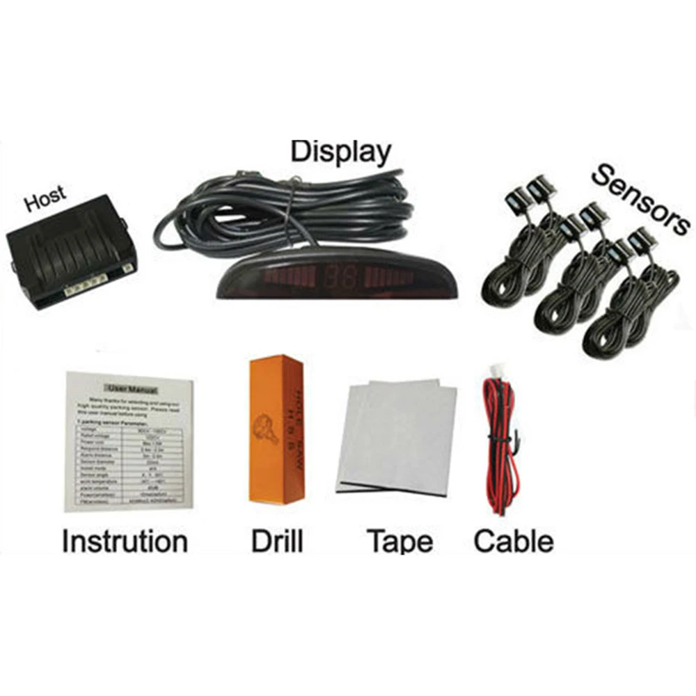 8 Rear Front View Car Parking Sensor with LED Display (4)