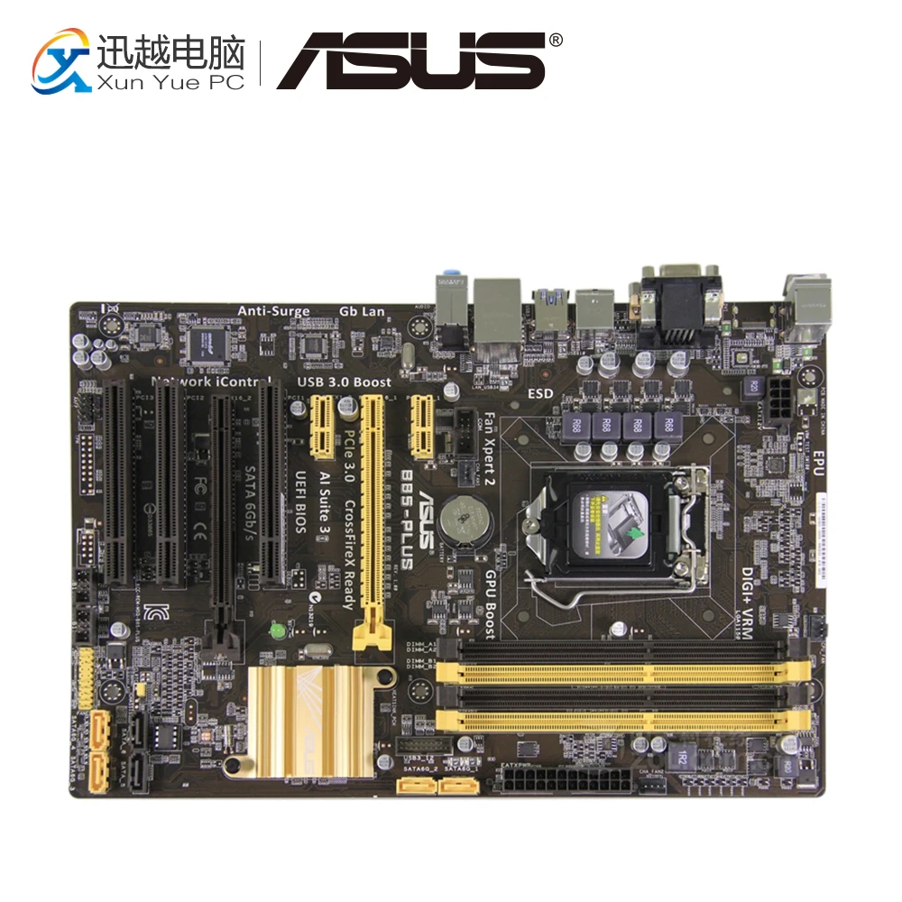 

Asus B85-PLUS Desktop Motherboard B85 LGA 1150 For Core i3 i5 i7 DDR3 32G SATA3 USB3.0 DVI VGA ATX Original Used Mainboard
