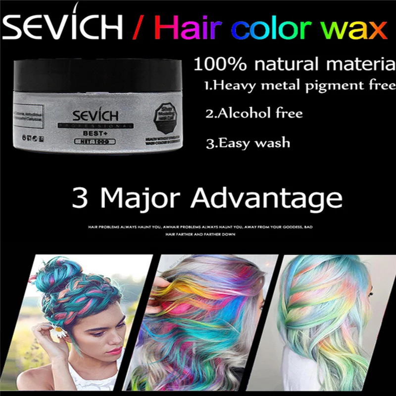 

Unisex Color Hair Wax Dye One-time Molding Paste Hair dye 8 Colors Available Wax Cream Nature Fashion Make-up hair Dye Wax