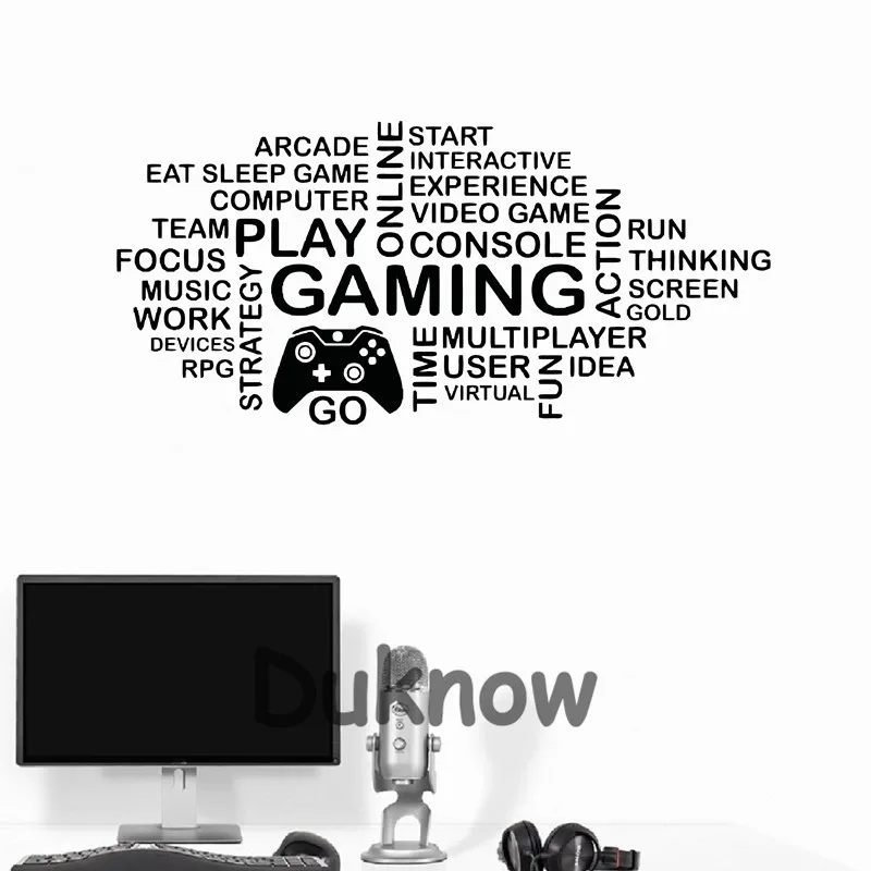 Play Gamer Art Wall Decal Room Decor