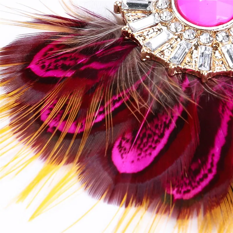 Unique Exaggerated Feather Sector Shape Earring Fashion Handmade Earring For Women Personalized Jewel ET45 (9)