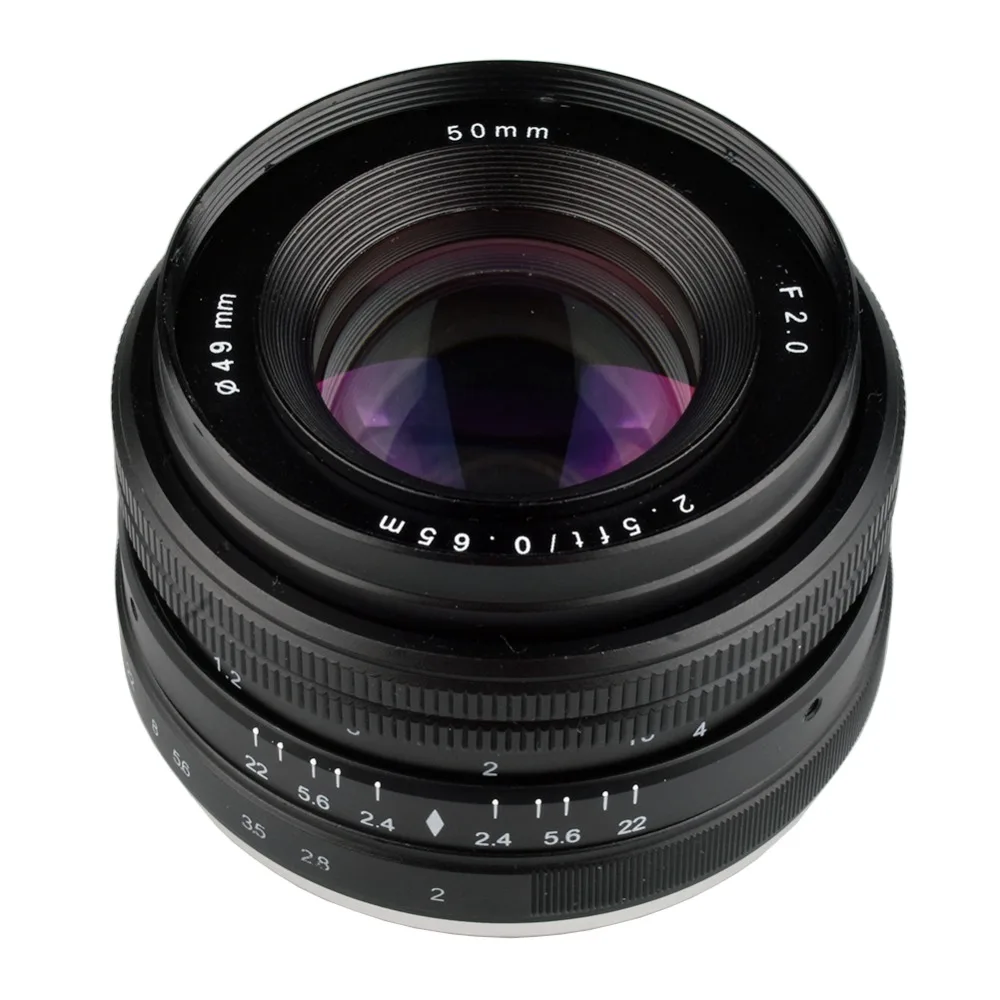50 мм f2.0 с широкой диафрагмой и ручной фокусировкой APS C Объективы для sony
