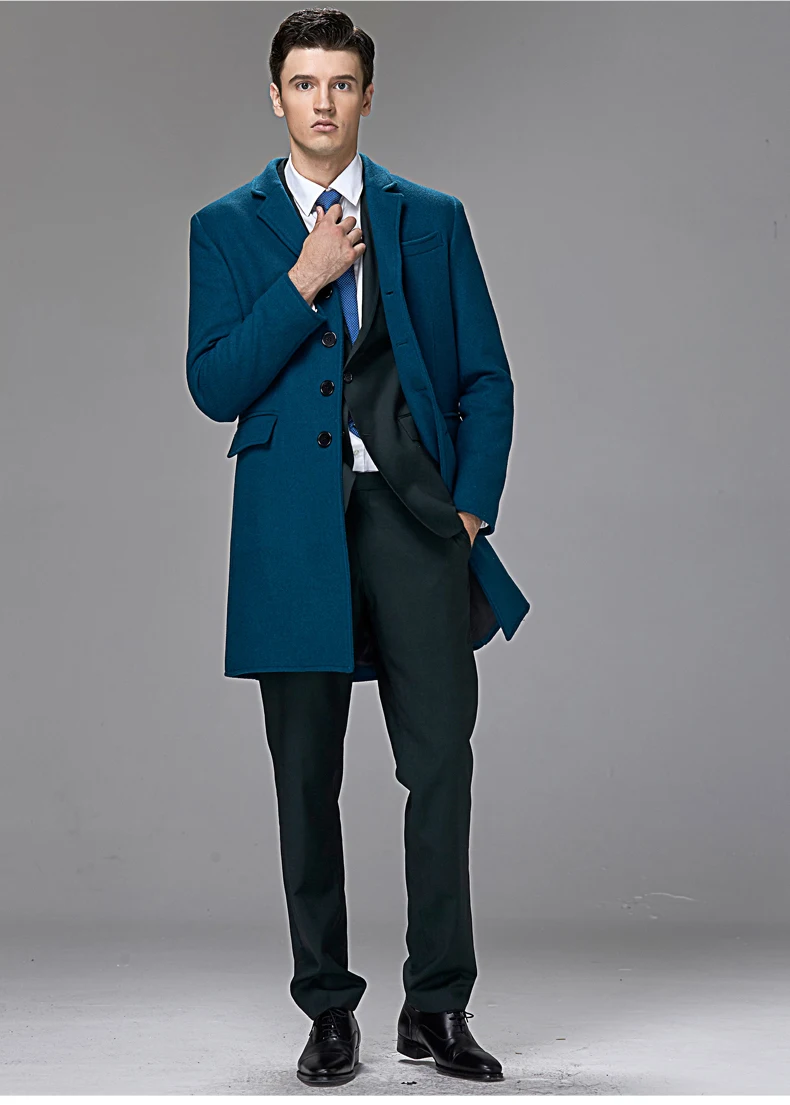 Британская мода УРСМАРТ пункт человек растет в зимнем однобортном пальто культивировать свою мораль мужское шерстяное пальто
