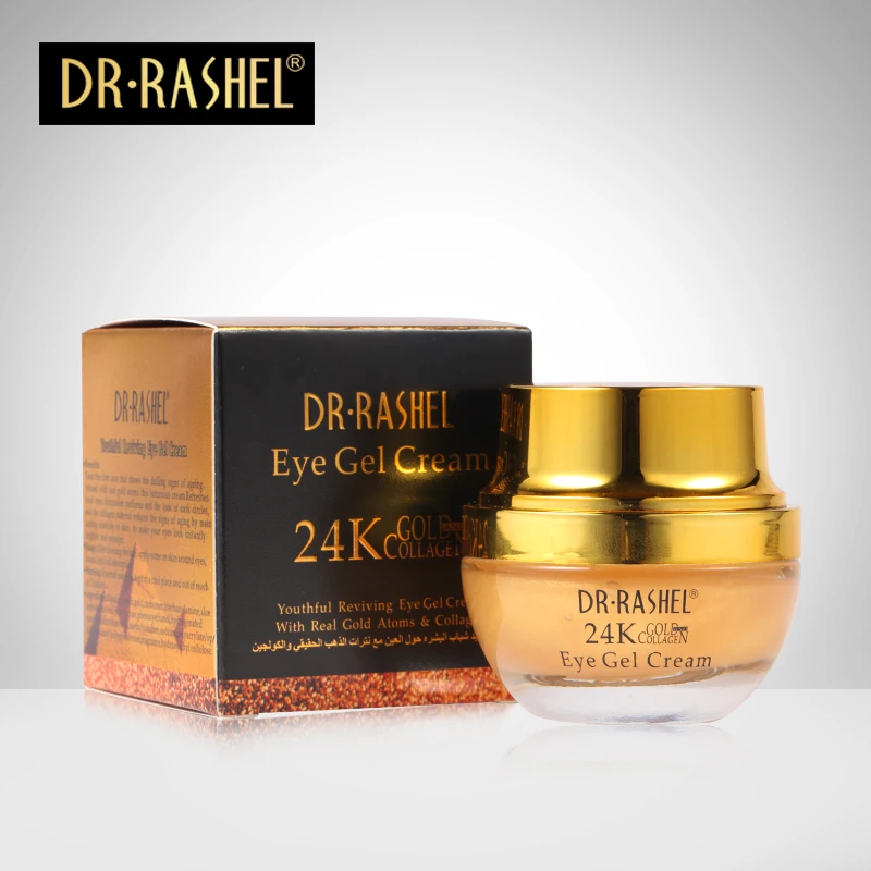 

2 pcs Eye Cream 24K Gold Collagen Tight Anti Wrinkle Gel Fine Lines Lift Remove Dark Circle Anti Puffiness Anti Aging DRRASHEL