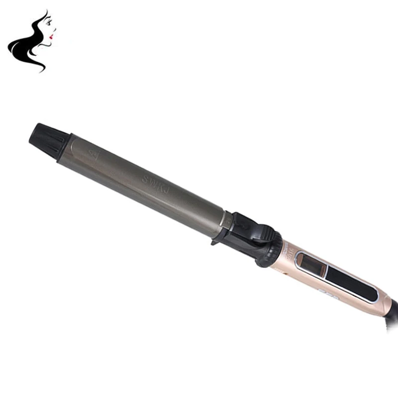 

Curling Iron, 1-1/2 Inch Tourmaline Ceramic Curling Wand With Temperature Data Control with Heat Resistant Silicone Mat
