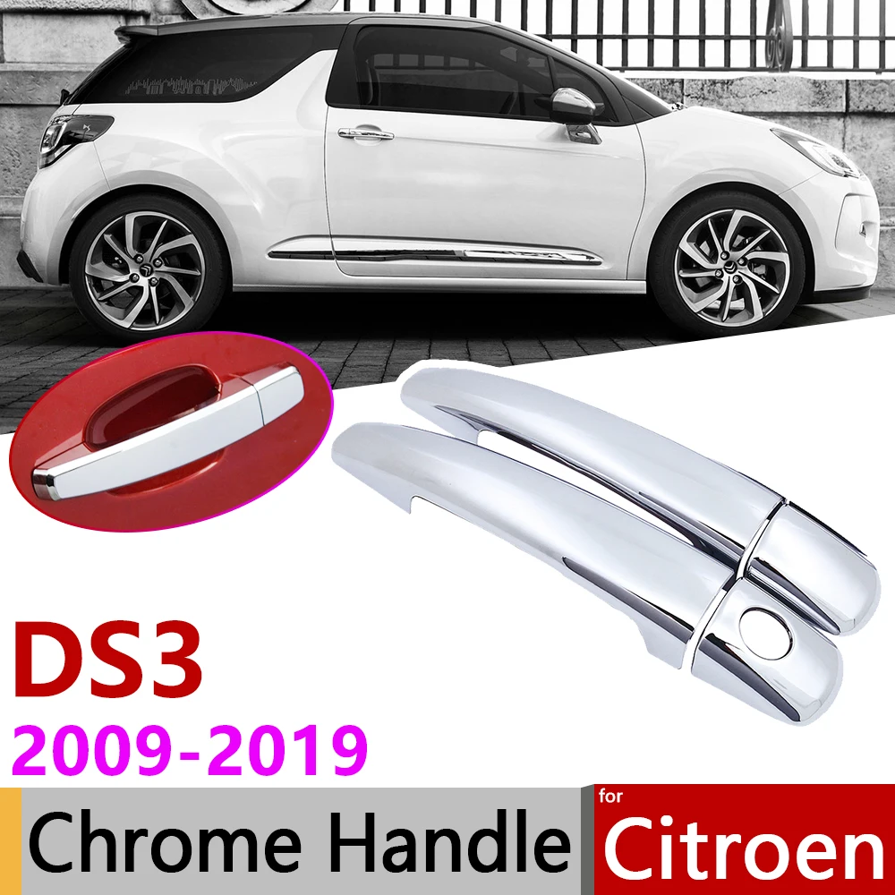 Хромированная накладка на дверную ручку для Citroen DS3 2009 ~ 2019 аксессуары автомобиля