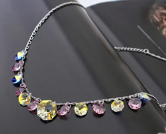 Эффектное ожерелье новые женские Роскошные Кристаллы от Swarovski Изысканная