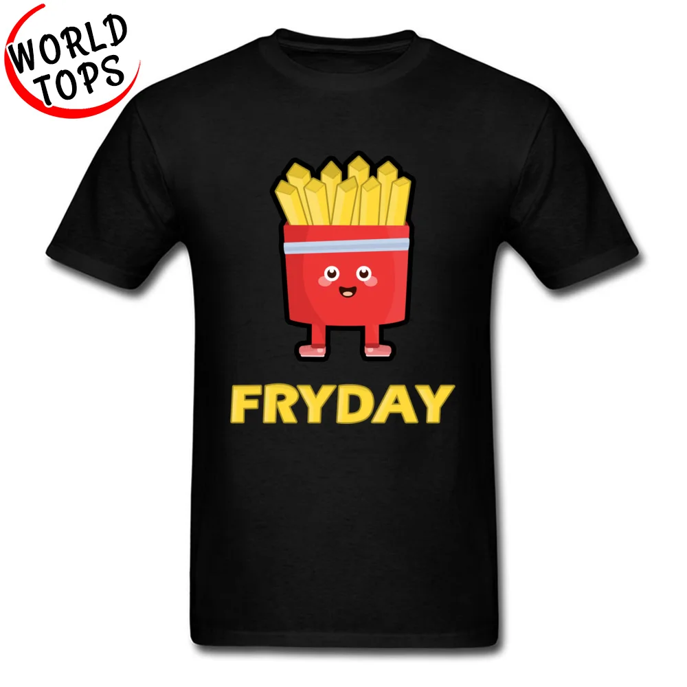 

Fryday French Fries Funny Cartoon T-Shirts For Student New Arrival Fashion Casual Tops Tees On Sale Best Gift Comic T Shirt Boy