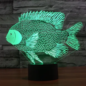 

2017New Paper-cut Fish 3d Lights Colorful Touch Charge Led Visual Gift Table Lamp Luminaria De Mesa Wireless Desk Lamp