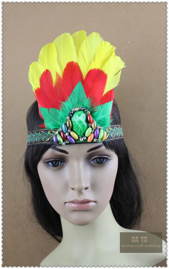 New Fashion Ostrich Feather Headdress For Halloween Carnival Cheer Hair Accessories For Women