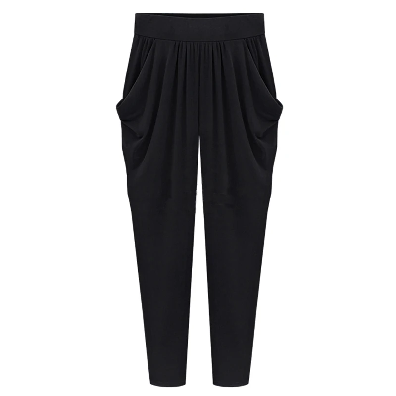 Plus Size Women Wide Leg Thin Trousers Slim Black