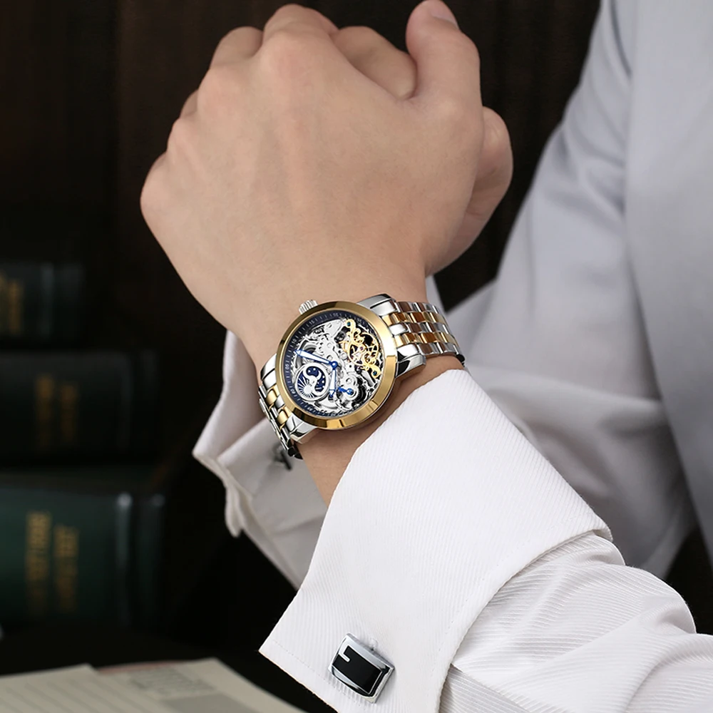 LIGE часы мужские tourbillon автоматические механические лучший бренд класса люкс