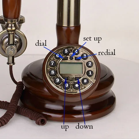 Стационарный телефон из цельного дерева, антикварный телефон для гостиной, винтажный стационарный телефон, домашний стационарный телефон, телефон, антиго