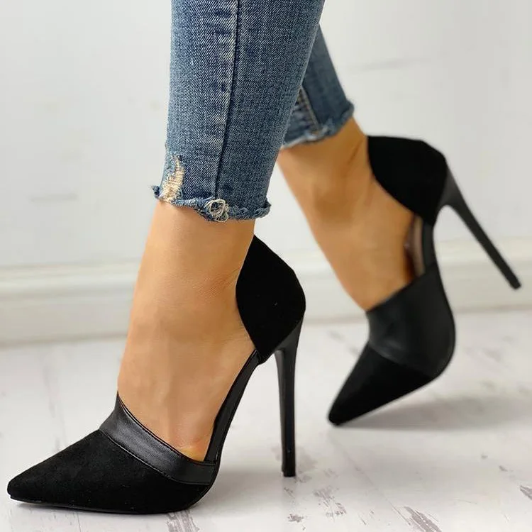 Fashion Flock 11CM High Heels Women Pumps Pointed Toe Work Woman Shoes Weeding Shoes Office Career Elegant Pumps