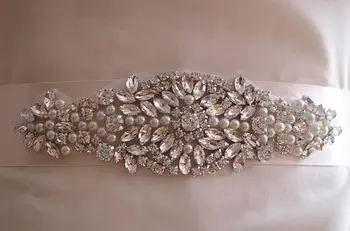 

pearl beading applique, bridal sash applique ZP024 1 piece