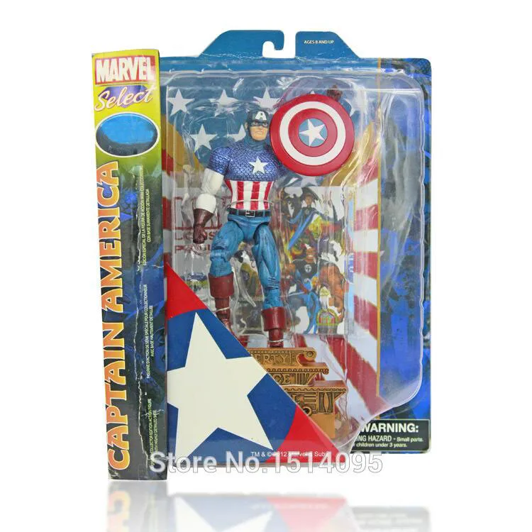 

10"25cm MARVEL Select Superhero The Avengers Captain America PVC Action Figures Collection Toy Gift CA001