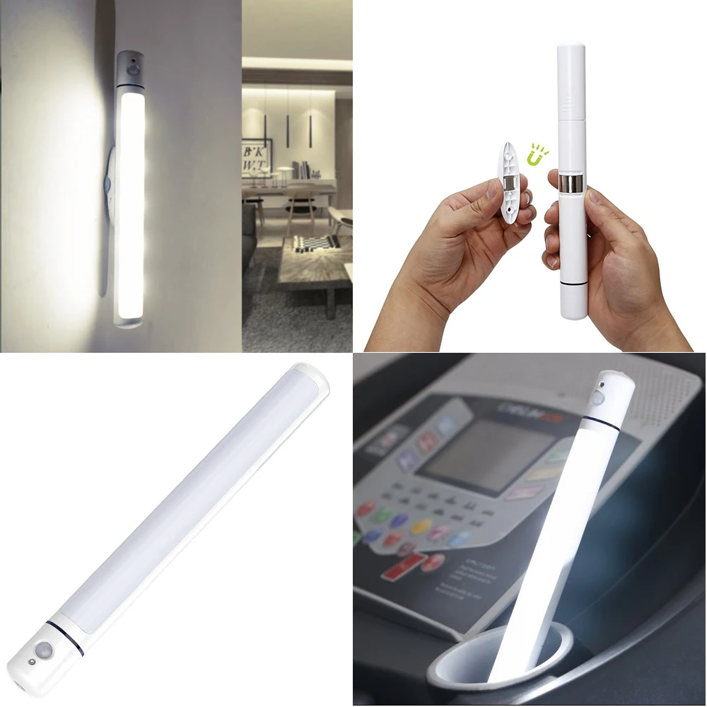 Автоматическое включение/выключение ИК датчик движения бар-тип Ночной светильник на батарейках Магнитный домашний настенный светильник s для спальни кухни коридора лестницы