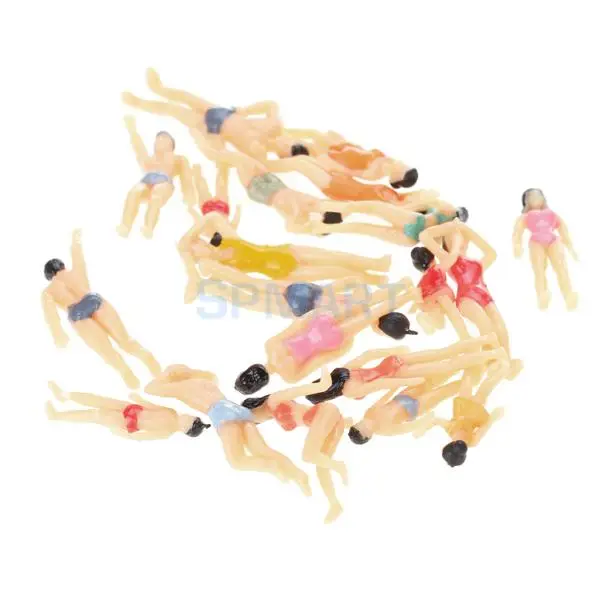 

SPMART Pack of 20pcs 1:50 / 1:75 /1:150 Painted Model Beach People Figures