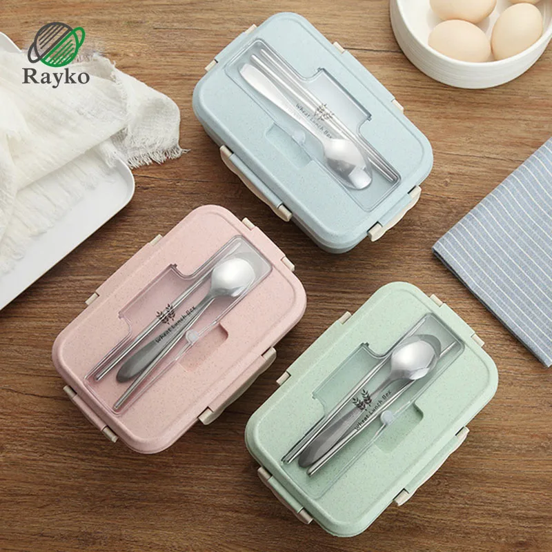 

Cartoon Children Lunch Box fashion Wheat Straw Bento Box Portable Eco Friendly Storage Container Compartment Fresh Lunch Box