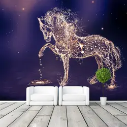 Фантазия лошадь фото обои на заказ настенная Очаровательная Galaxy Обои Wall Art Спальня Обувь для девочек Детская комната Декор украшение дома