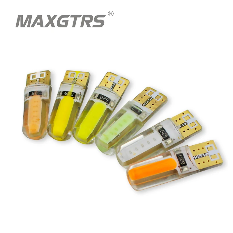 

5x Car LED T10 194 168 W5W COB+Silicone shell LED Lights Car Side Wedge Light Lamp Bulb White/Blue/Red/Pink Car-styling