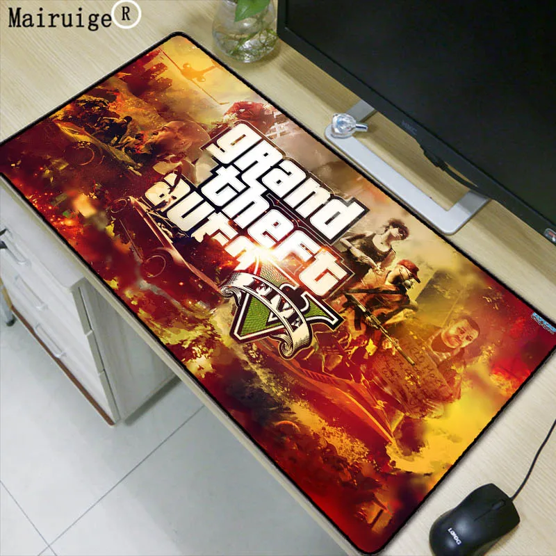 

Mairuige 90X40CM Gta Grand Theft Auto Lock Edge Mouse Pad Large Office Gaming Mousepad Dest Keyboard Mat for CSGO DOTA LOL Gamer