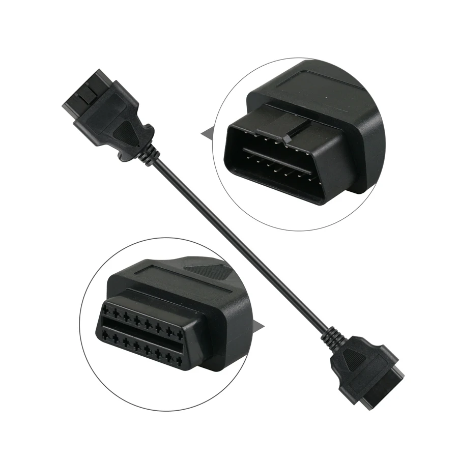 30 см OBD2 кабель удлинитель для ELM327 16Pin мужского и женского пола Кабель разъем OBD II 16