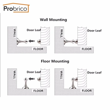 Probrico магнитный дверной стоп-держатель протектор бампер Магнит Дверные остановки дверной стоп Регулируемый напольный настенный дверной стопор