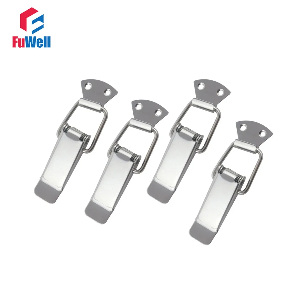 

4pcs R001 201Stainless Steel Toggle Latch Hasps Spring Loaded Cabinet Box Buckle