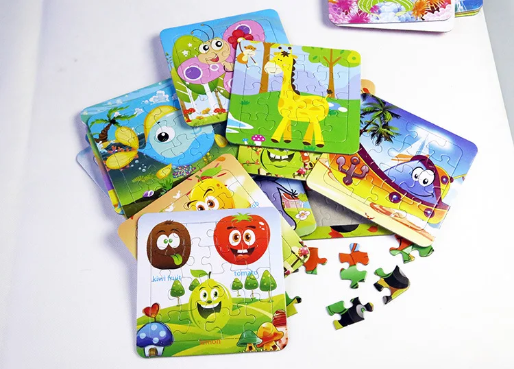 

100 style 1pcs 3D Puzzle 14*14cm paper cute funny Zoo Animal Ocean letter action learning education baby toys for children