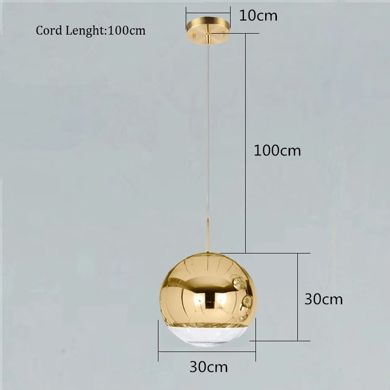 Барный подвесной светильник ing Золотая стеклянная лампа современный кухонный подвесной светильник отель светильник s Спальня Кабинет офисная потолочная лампа включает - Цвет корпуса: 30cm