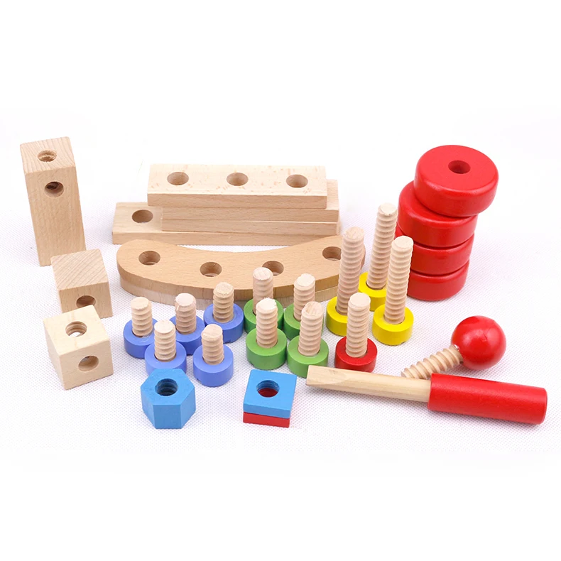 

Chanycore Baby Learning Educational Wooden Toys Blocks Screws Nuts Assemblage Geometric Shape Combination 31 hmy Kids Gifts 4213